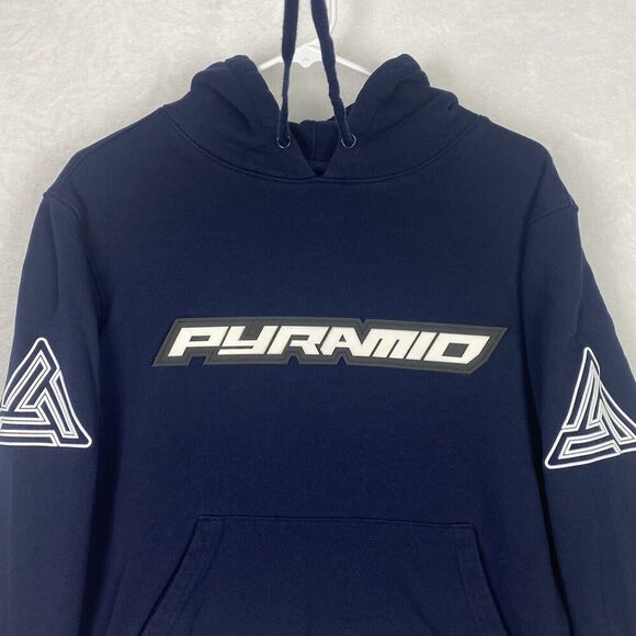 Black Pyramid Sweater Womens Small Blue Hoodie Sweatshirt Logo  Pullover Casual - Picture 5 of 10